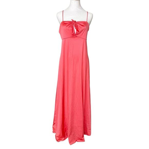 Annique Rosa Puleo Szule Maxi Night Gown Keyhole Cut Out Pink Coral Sz M - Picture 5 of 13